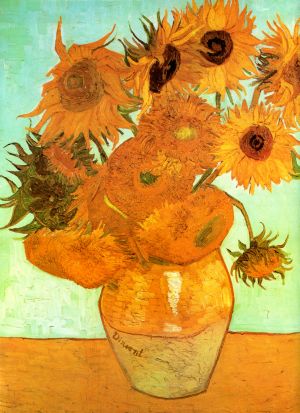 Zwölf Sonnenblumen in einer Vase