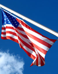 'American' Englisch: Amerika (Flagge, Golden Gate Bridge)