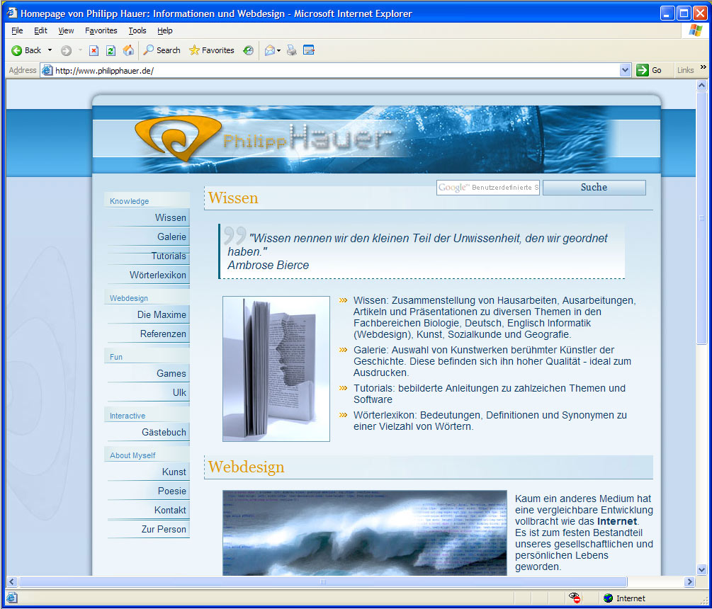 Eingangsbeispiel im Internet Explorer 6 mit Browserweichen