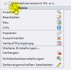 Kontextklick Seitenbaum