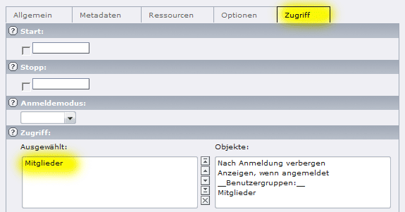 Zugriff nur für Benutzer